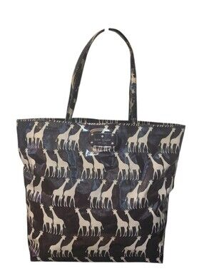 kate spade Giraffe Print Tote Black and Cream Bag